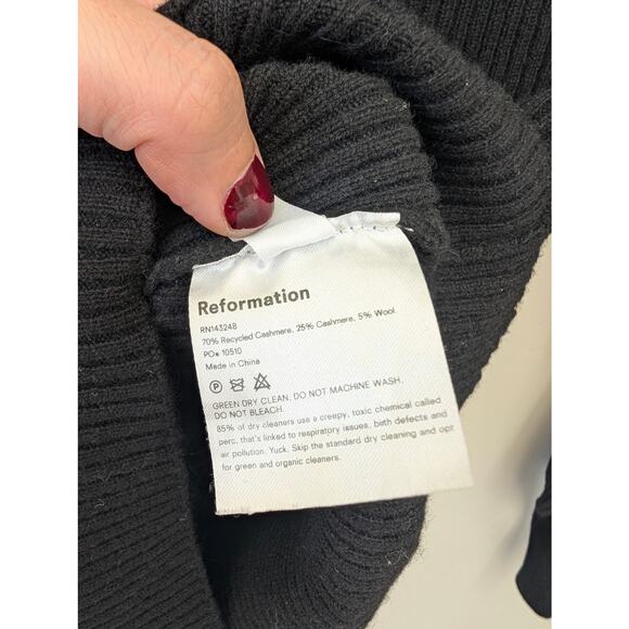 Reformation Isabel Recycled Wool And Cashmere-blend Sweater In Black sz XS - Picture 5 of 5